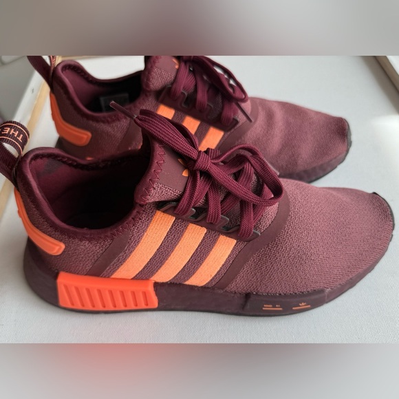 Adidas | NMD_R1 Burgundy and Orange Lightweight Athletic Shoes Like New Cond - Picture 6 of 15